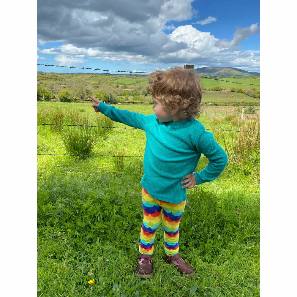 Set bluza & pantalon din bumbac organic gofrat (waffle) - JUNGLE [2]