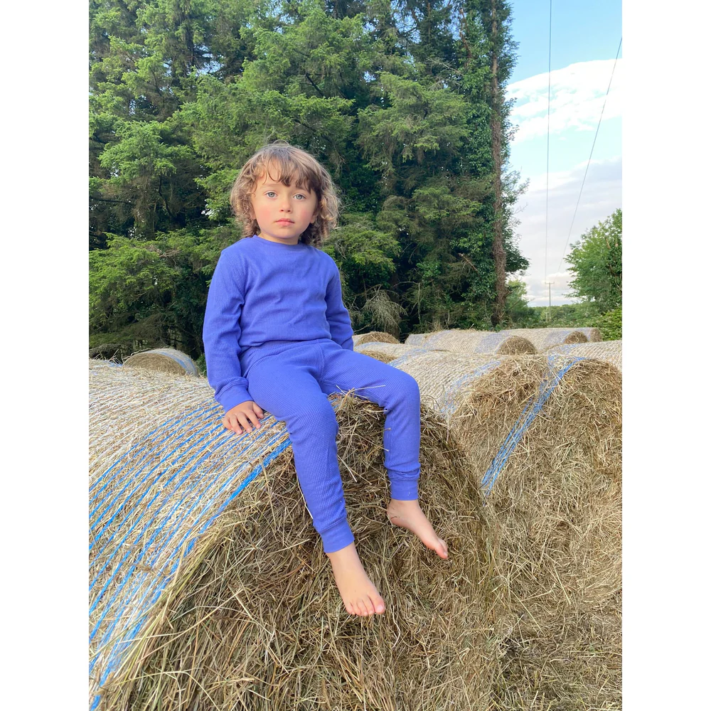 Set bluza & pantalon din bumbac organic gofrat (waffle) - VERY PERY LAVENDER [1]