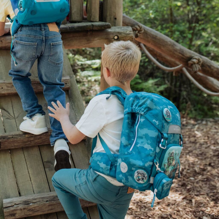 Ghiozdan, rucsac ergonomic, set clasic 6 piese, Jungle Game [20]