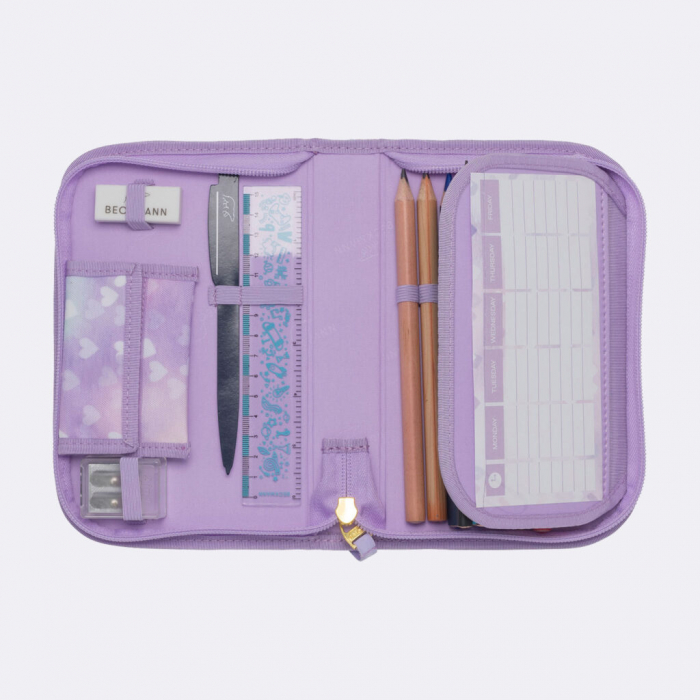 Ghiozdan, rucsac ergonomic, set clasic 6 piese, Unicorn Princess Purple [17]