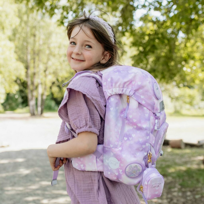 Ghiozdan, rucsac ergonomic, set clasic 6 piese, Unicorn Princess Purple [20]