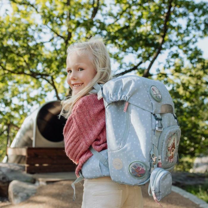 Ghiozdan, rucsac ergonomic, set clasic 6 piese, Forest Deer Dusty Mint [24]