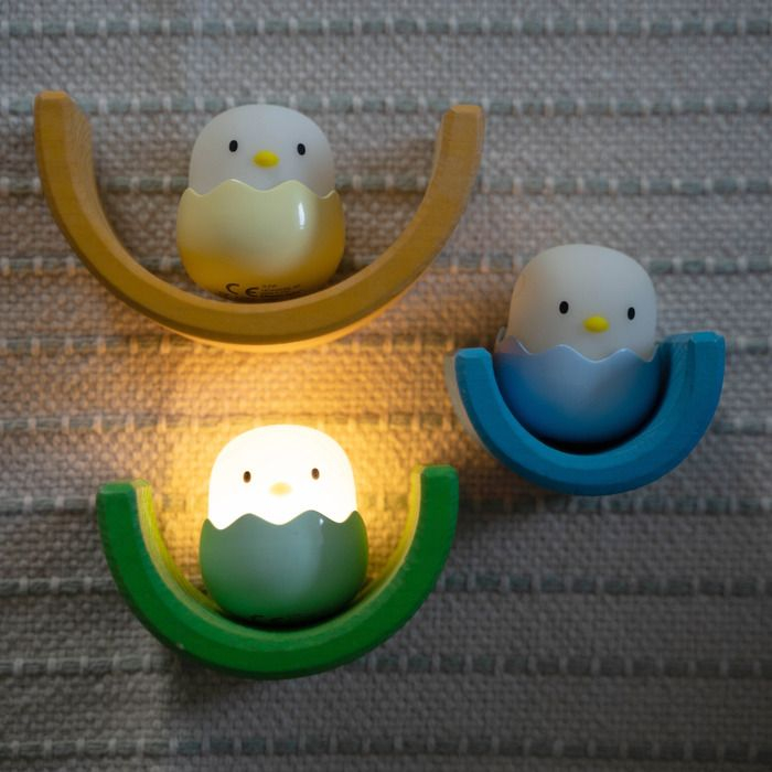 Set de 3 lumini de noapte MegaLight cu LED-uri „BABY EGGY” galben, verde, albastru [2]