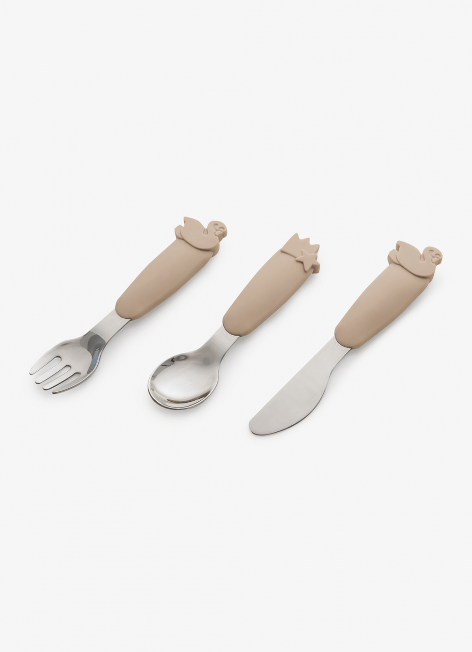 Set de tacâmuri din silicon cu husă - balerina - bej [7]