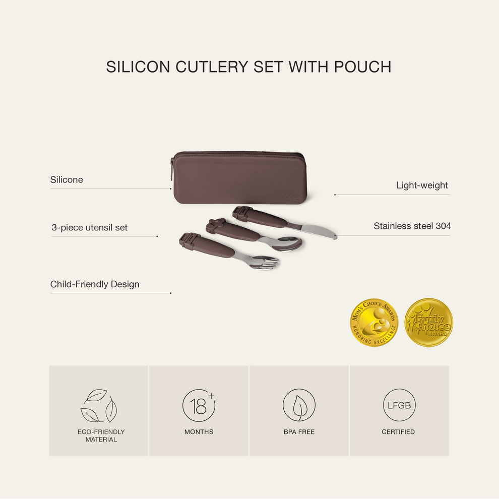 Set de tacâmuri din silicon cu husă - balerina - bej [10]