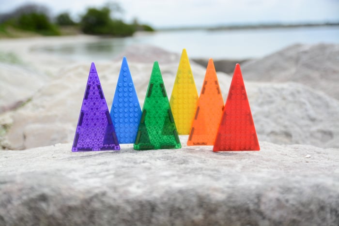 Set magnetic Magbrix 12 piese triunghi isoscel - compatibil cu caramizi de constructie tip Lego [3]