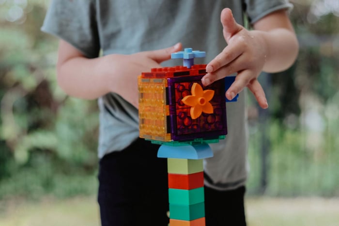Set magnetic Magbrix Junior 24 piese patrate - compatibil cu caramizi de constructie tip Lego Duplo [9]