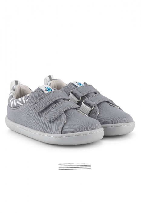 Sneakers barefoot,  SMART WALKER RECYCLED CANVAS, bumbac, Eco Grey [5]