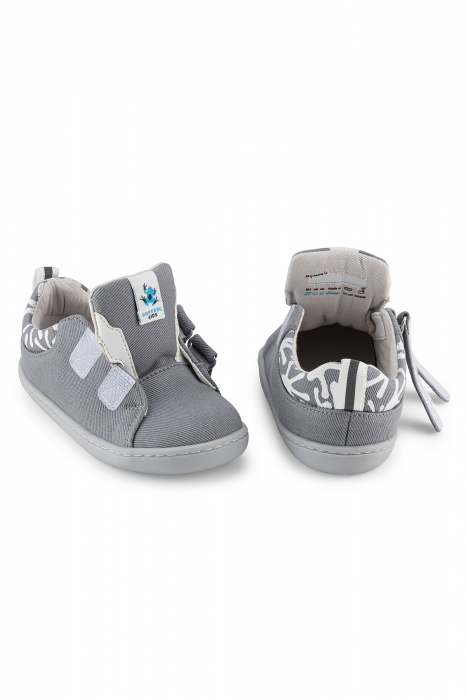 Sneakers barefoot,  SMART WALKER RECYCLED CANVAS, bumbac, Eco Grey [6]