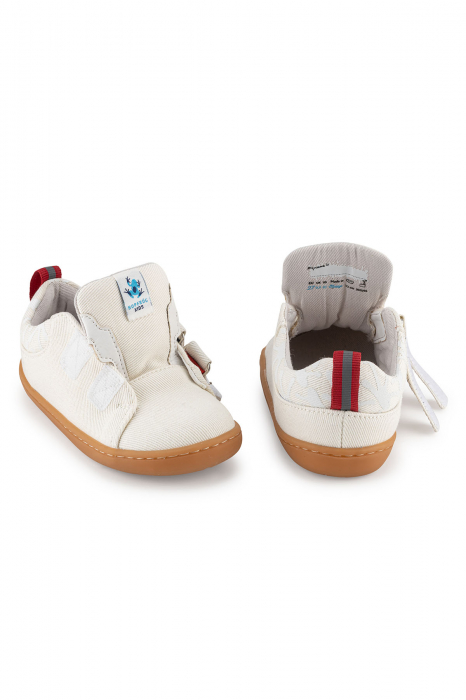 Sneakers barefoot,  SMART WALKER RECYCLED CANVAS, bumbac, Eco Off White [4]