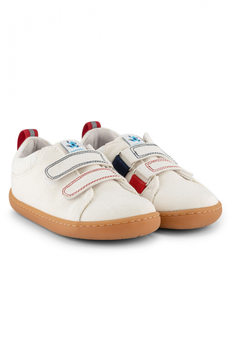 Sneakers barefoot,  SMART WALKER RECYCLED CANVAS, bumbac, Eco Off White [5]