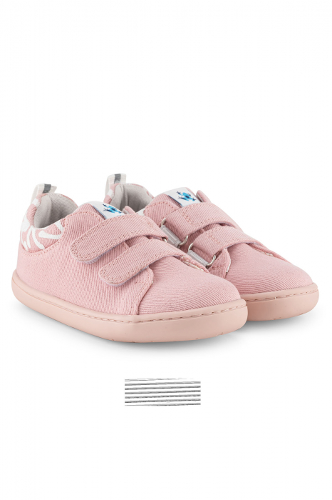 Sneakers barefoot,  SMART WALKER RECYCLED CANVAS, bumbac, Eco Pink [2]