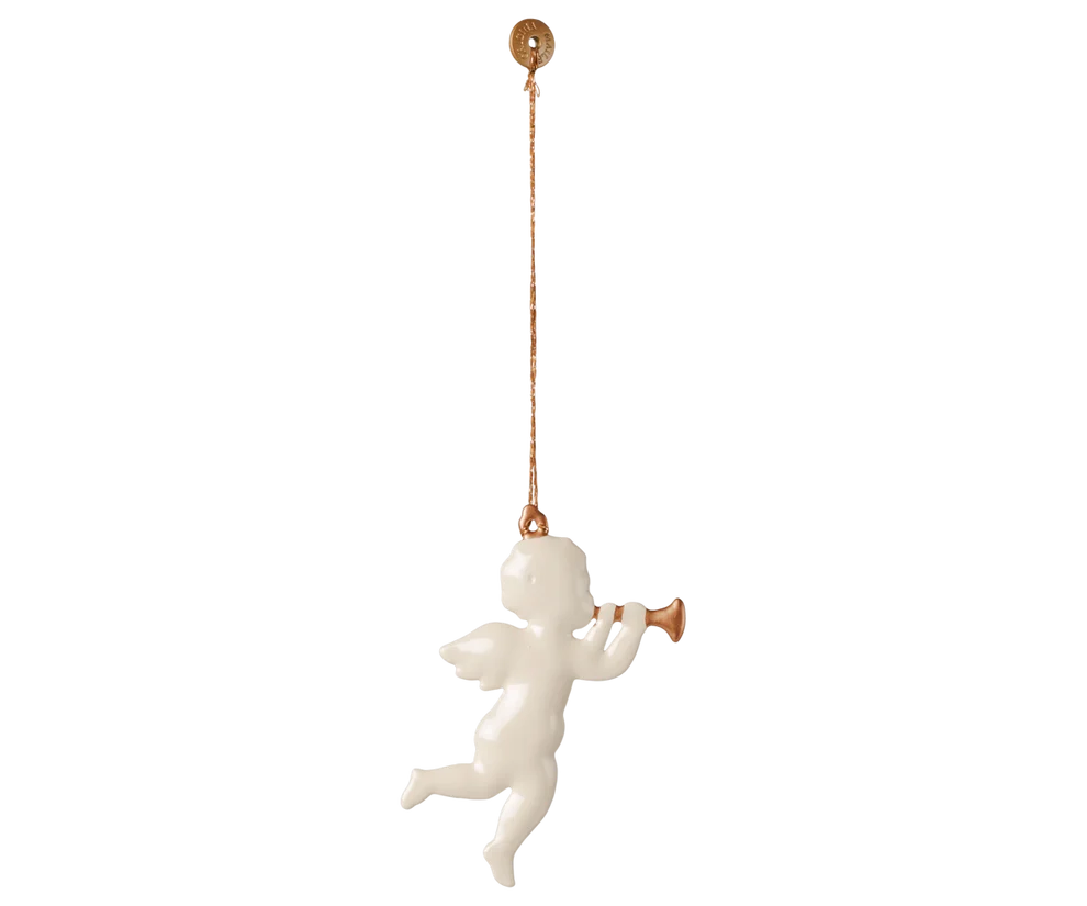 Maileg - accesorii  maileg craciun - Ornament metalic, Înger - Trompetă