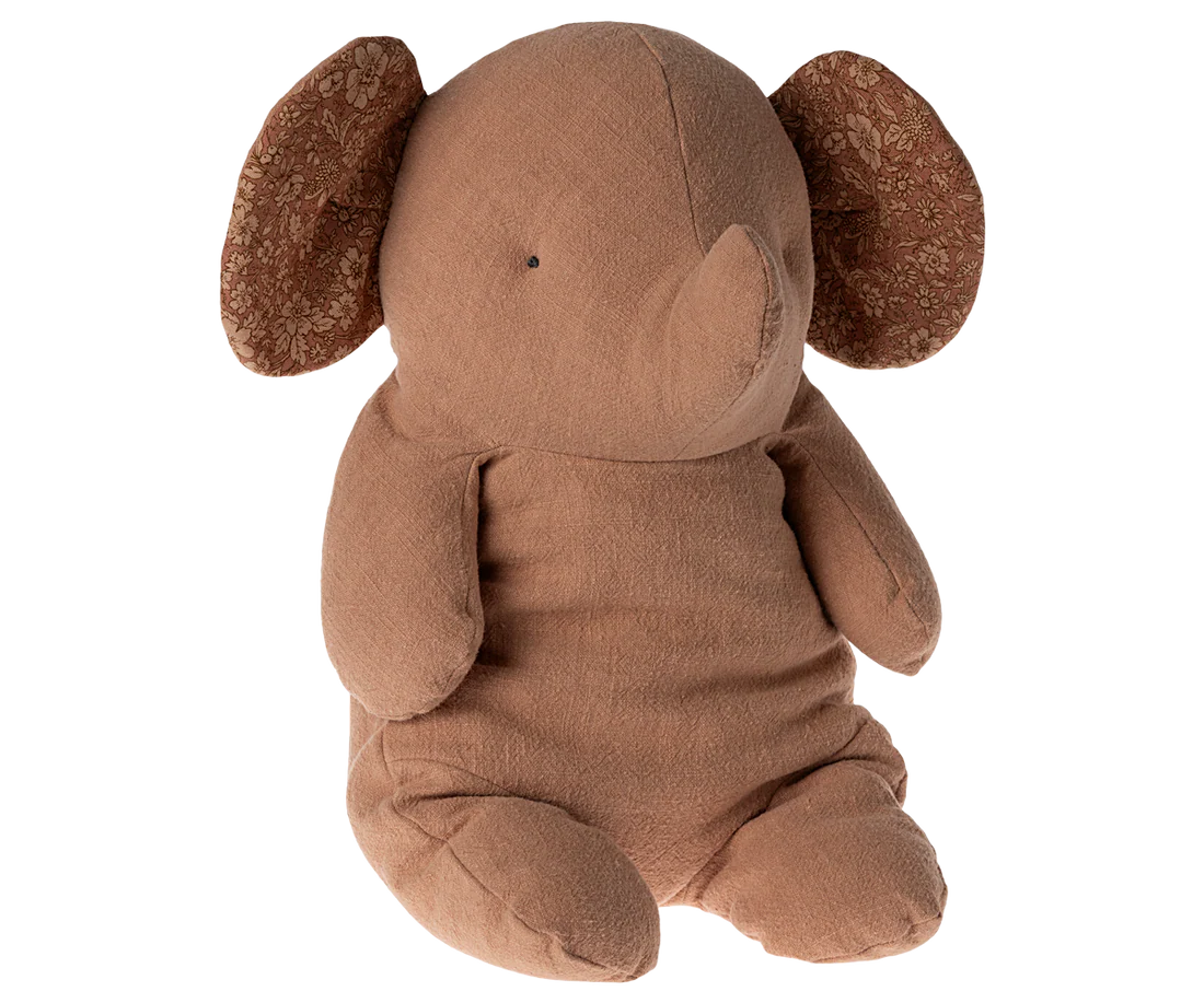 Jucării bebe - accesorii maileg - jucarie textila - Prieteni de safari, Elefant mare - Roz Pudra