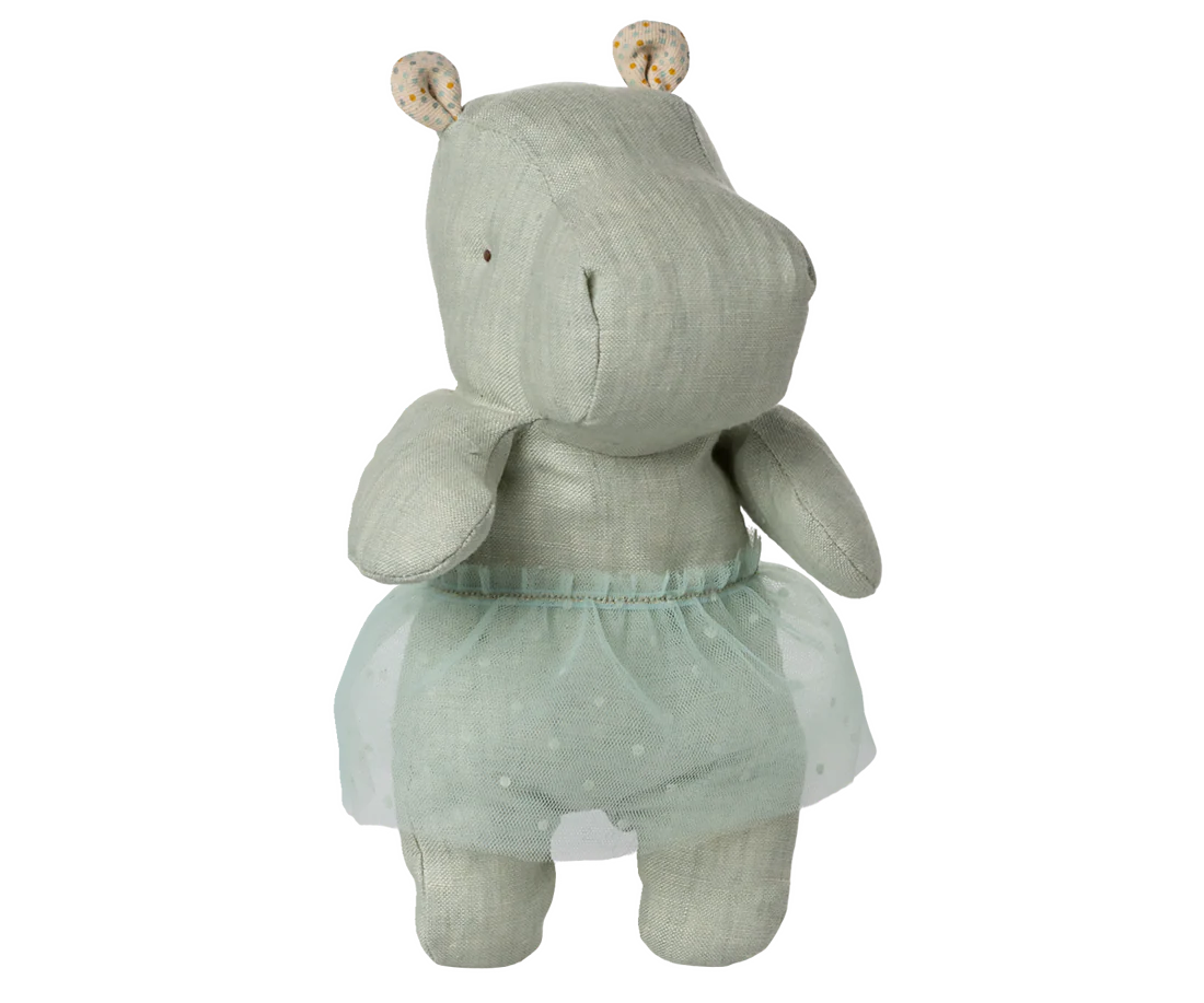 Jucării de rol - accesorii maileg - jucarie textila - Prieteni de safari, Hipopotam cu fustă de tul, Mic - Mint
