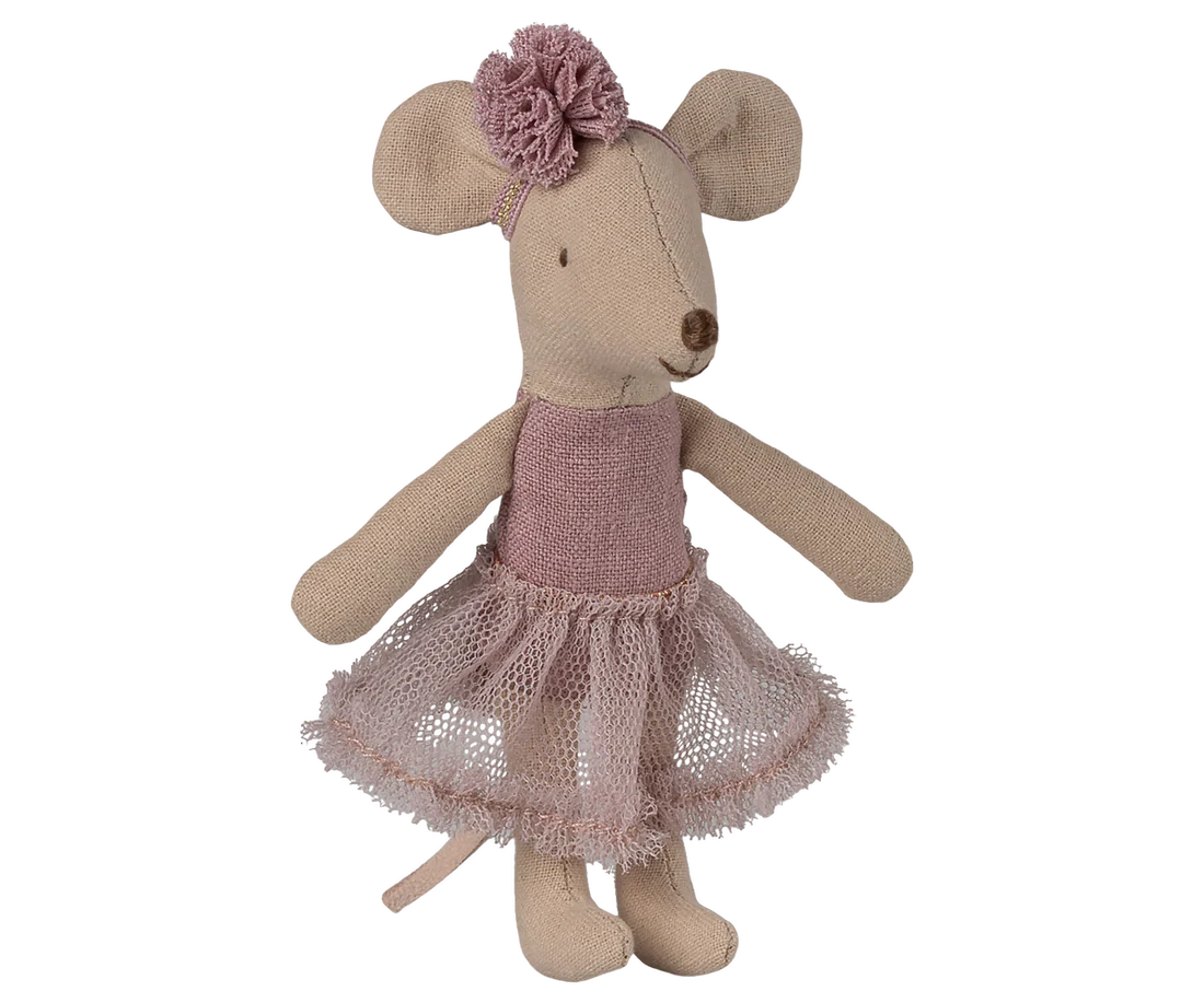 Jucarii de constructie - accesorii maileg - jucarie textila - Șoricel Balerina, Soră Mică - Violet