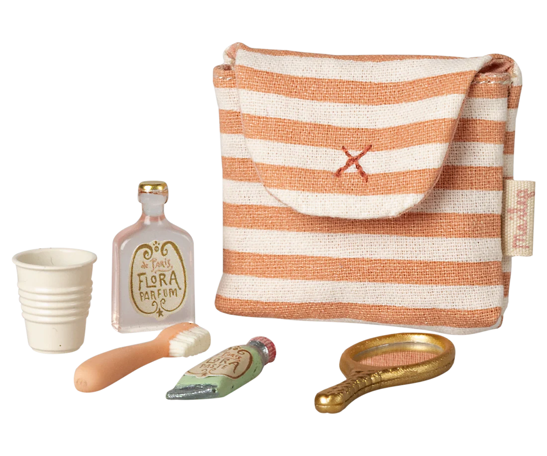 Jucarii creative - accesorii maileg - Set periuță de dinți, Șoarece - Cu dungi roșii