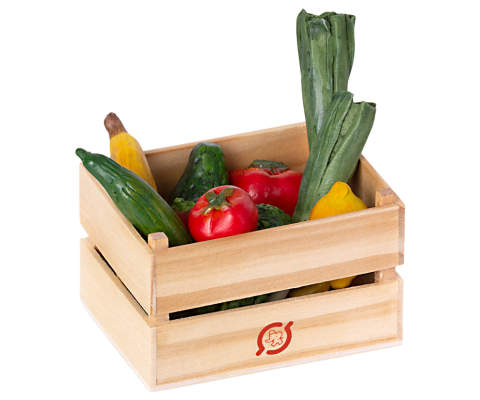 Maileg - Accesorii pentru căsuța de păpuși - Lădița cu fructe și legume