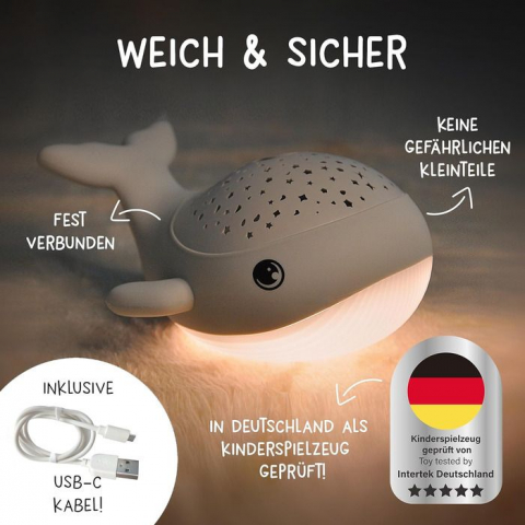 Balena MegaLight LED WILLY WHALE cu proiector de stele reglabil cu baterie [5]
