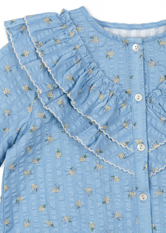 Bluza cu volane, din bumbac organic, Kim [6]