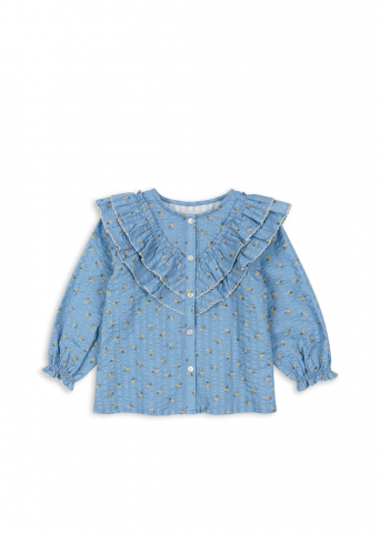 Bluza cu volane, din bumbac organic, Kim [1]