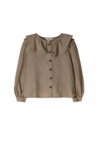 Baje - Bluza Maida, din vâscoză și în, culoarea taupe, Baje