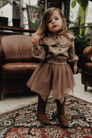 Produse - Bluza Maida, din vâscoză și în, culoarea taupe, Baje