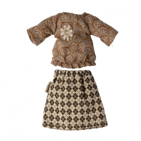 Maileg - Bluza și fusta, Grandma mouse, Maileg