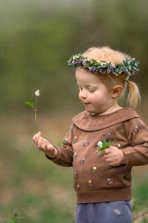 HANEVILD - Bluza tricotată, brodată, bumbac organic,Marie, Hanevild