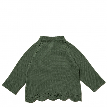 Cardigan Elna, bumbac organic, verde, Hanevild [1]