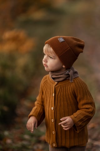 HANEVILD - Cardigan Oscar, tricotat, bumbac organic, Hanevild