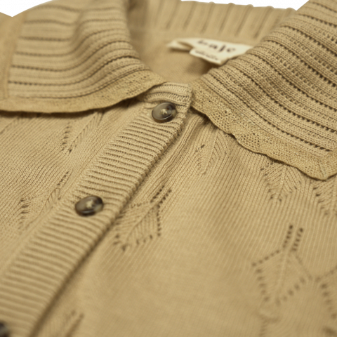 Cardigan Petrie, bumbac organic, culoarea Taupe, Baje [3]