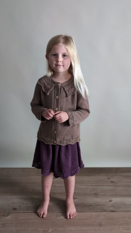 Cardigan tricotat, Ally, bumbac organic, Hanevild [3]