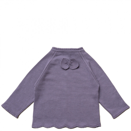 Cardigan tricotat, brodat, bumbac organic, Saga, Hanevild [1]