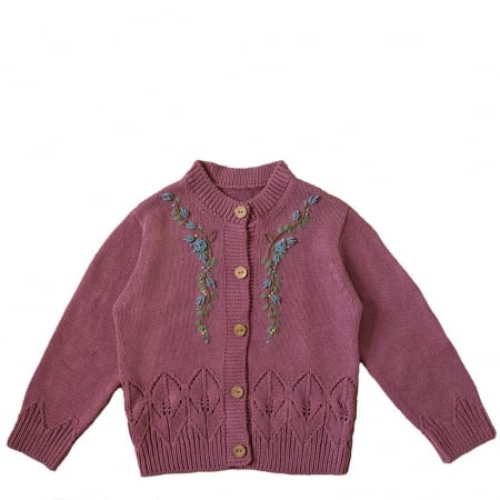 Bluze, Cardigane, Pulovere - Cardigan Vera, bumbac organic, fructe de pădure, Hanevild