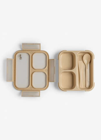 Caserola pentru prânz, cu furculiță și lingură - Beige [1]