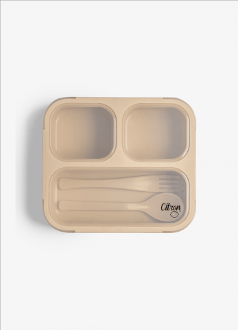 Caserole - Caserola pentru prânz, cu furculiță și lingură - Beige