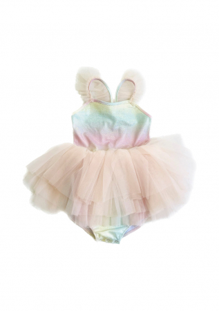 DOLLY by LePetitTom - Costum de baie cu tutu, DOLLY® UPF50+, curcubeu