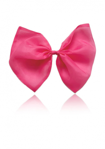 Accesorii par - Funda de par cu clips, organza, barbiepink