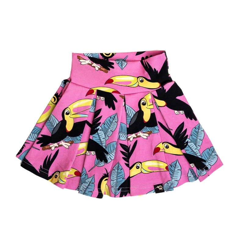 Mullido - Fusta din bumbac organic cu pantaloni scurți atașați din vâscoză subțire, Pink Toucan