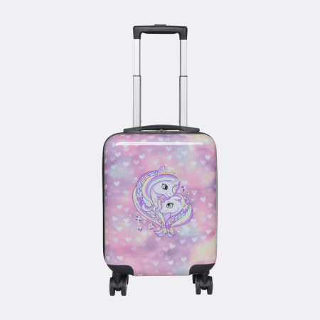 Trolere, genți - Troler pentru copii, cu roți 360°, Unicorn Princess Purple