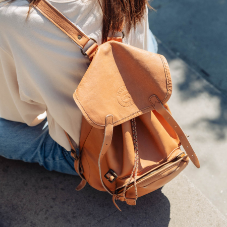 Ghiozdan de piele, Crem - 30 L [5]
