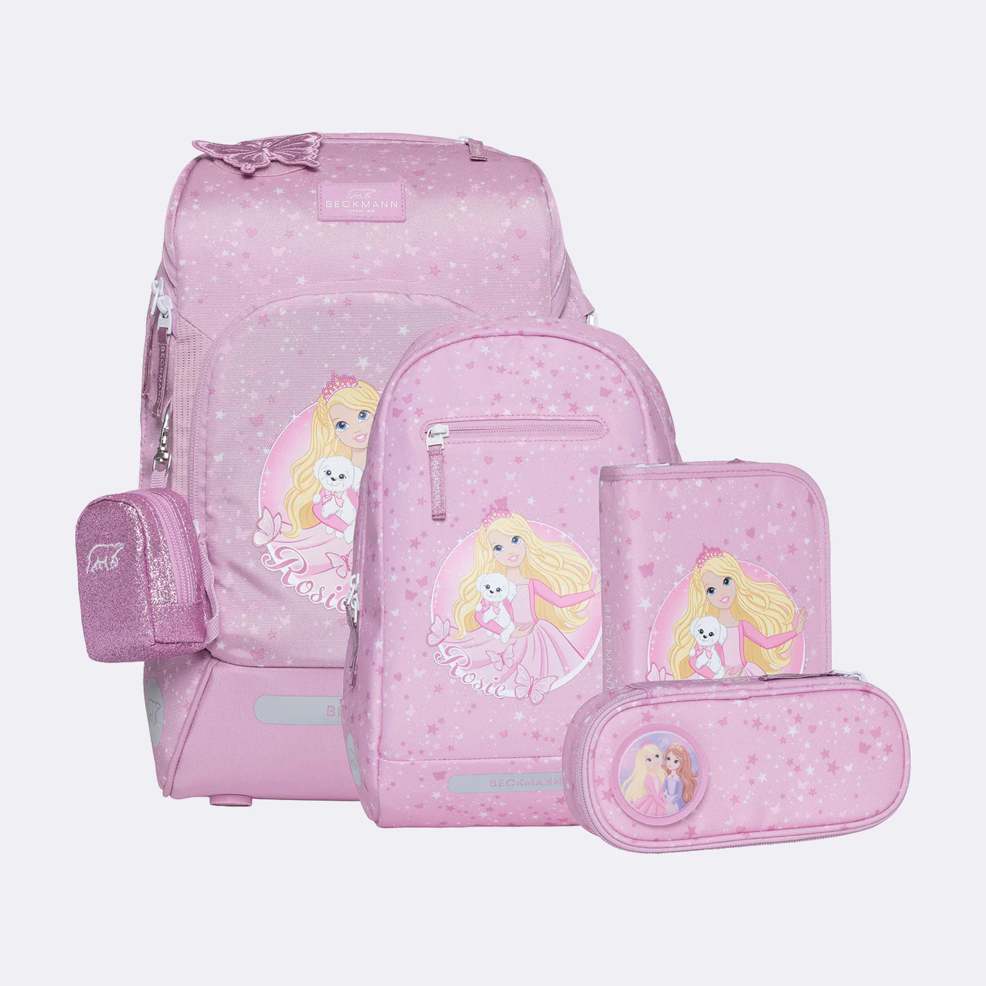 Ghiozdan, rucsac ergonomic cu perna de aer, set Active Air FLX 6 piese, ROSIE