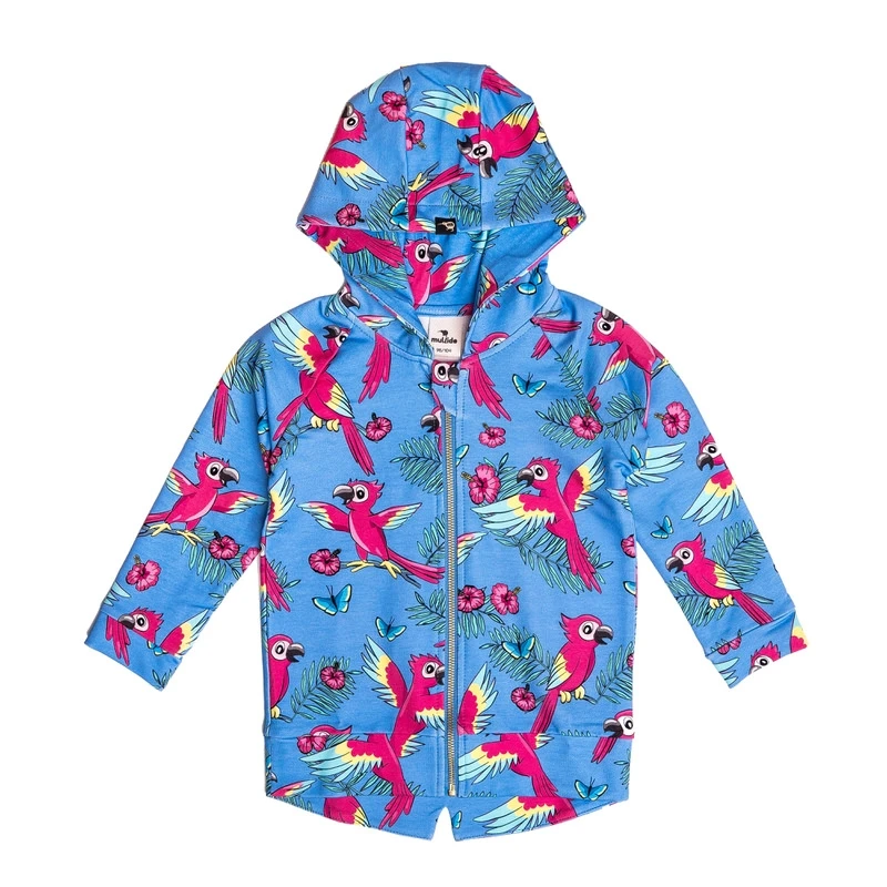 Mullido - Hoodie, bumbac organic, Blue Parrot