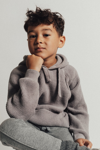 Baje - Hoodie Clay, bumbac organic, Greyish blue, Baje