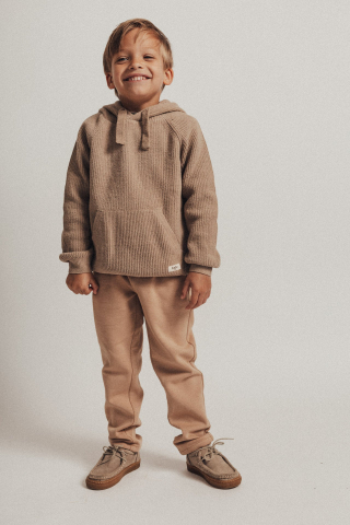 Hoodie Clay, bumbac organic, Peanut, Baje [2]