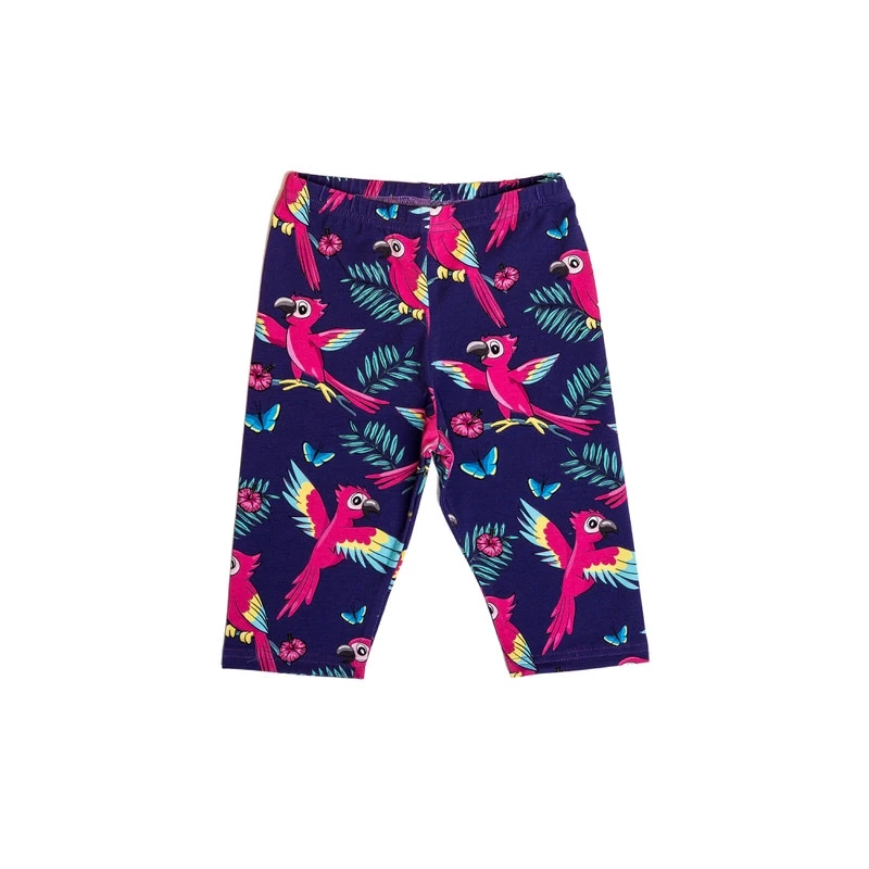 Mullido - Colanți, pantaloni scurți, ciclism, pentru copii, bumbac organic, Purple Parrot, Mullido