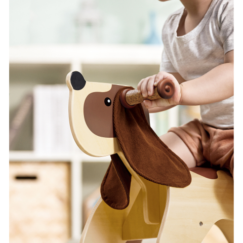 Jucarie din lemn - Catel de calarit si deplasat pentru copii [4]