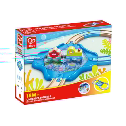 Jucarie din lemn - Tren de jucarie cu animale marine (15 piese) [3]