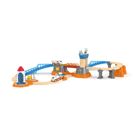 Jucarii Hape - Jucarie pentru copii - Set sina de lansare pe Marte (34 piese)